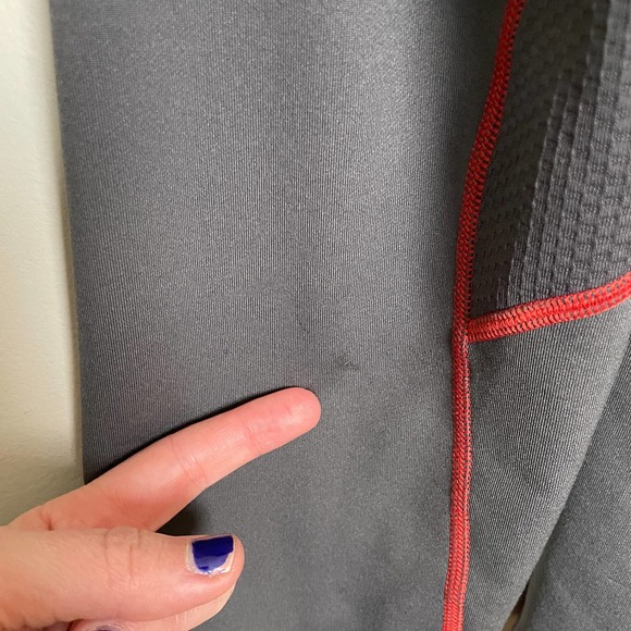 North Face Half Zip Long Sleeve Mock Neck Flight Series Vaporwick Gray Red XL - Picture 7 of 8